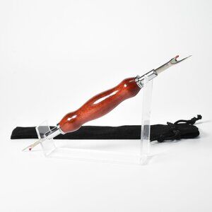 Hand Crafted Seam Ripper in Chrome and Paduk Wood with Large and Small Blades